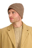Heathered Micro Cable Crown Beanie, Khaki view# 2