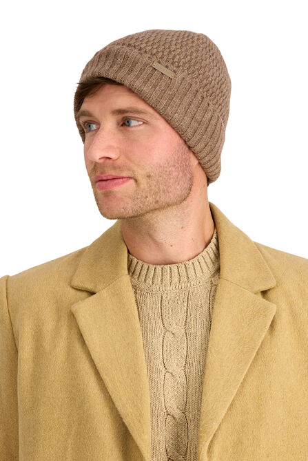 Heathered Micro Cable Crown Beanie, Khaki view# 2