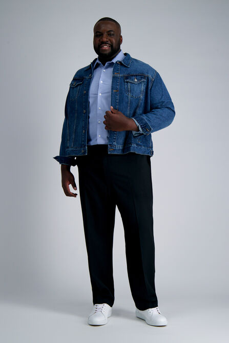 Smart Wash&reg; Tall Dress Shirt - Indigo Stripe, Indigo view# 4