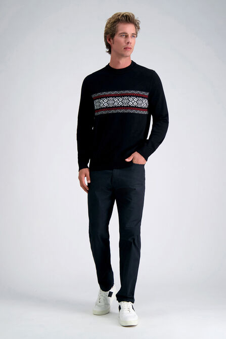 Long Sleeve Crew Sweater, Black view# 3