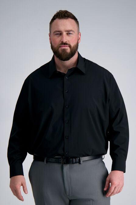 Smart Wash&reg; Big Dress Shirt - Black, Black view# 1