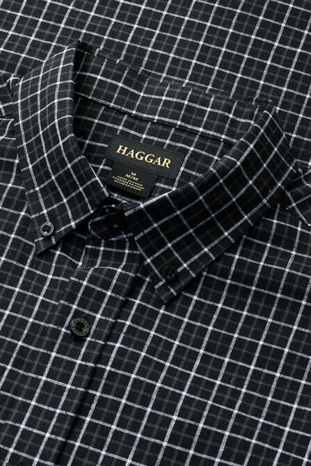 Short Sleeve Button-Down Linen Shirt, Black view# 4