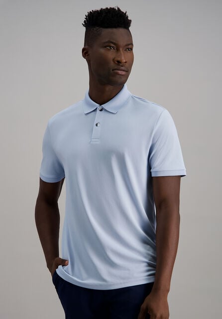 Short Sleeve Pique Polo, Sky