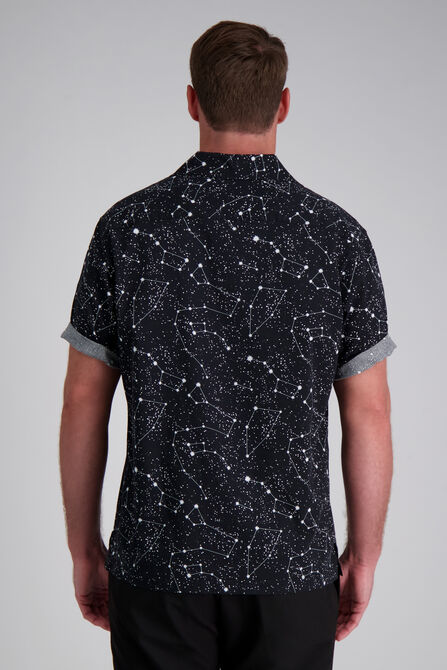 Short Sleeve Celestrial Camp Shirt, Black view# 2