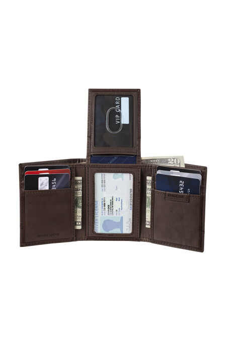 RFID Carizzo Trifold Wallet, Brown view# 5