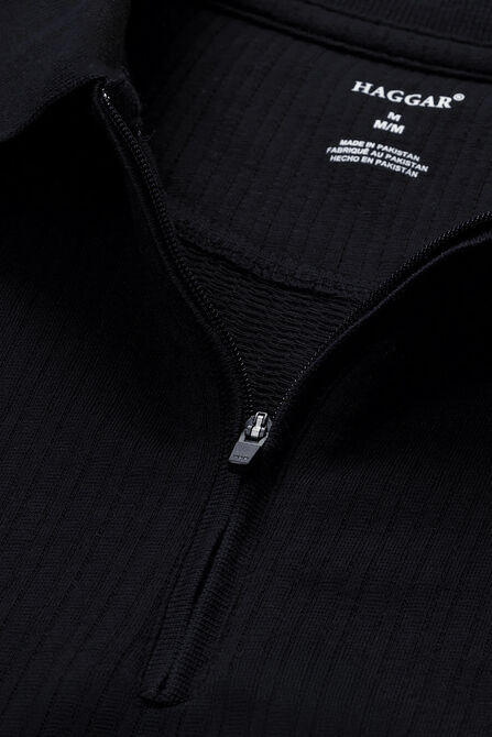 Big &amp; Tall Premium Comfort Quarter Zip Jacquard Polo, Light Pastel Grey view# 5