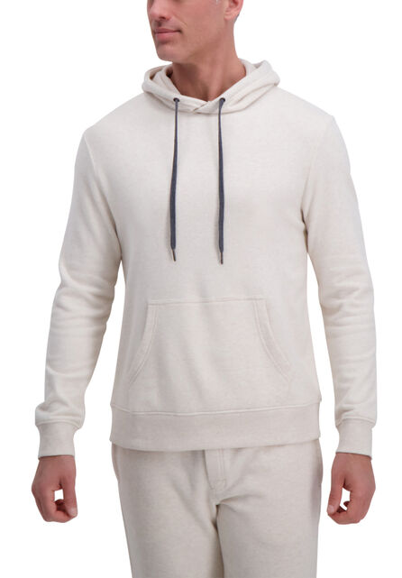 Pullover French Terry Fleece Hoodie Sweatshirt, Oatmeal