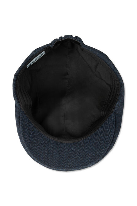 Brushed Herringbone Center Seam Flat Cap, BLUE view# 6