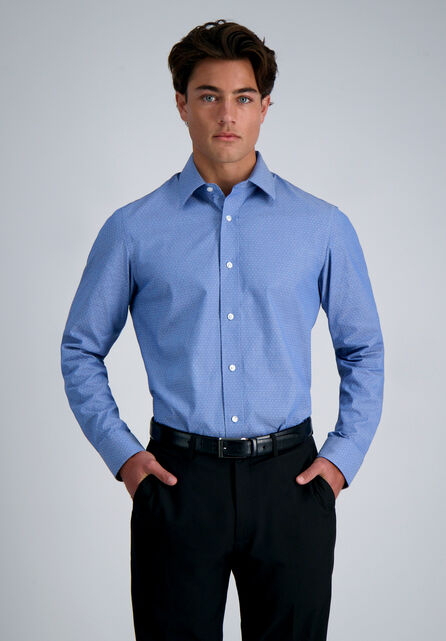 Premium Comfort Dress Shirt - Blue Dobby, Cobalt