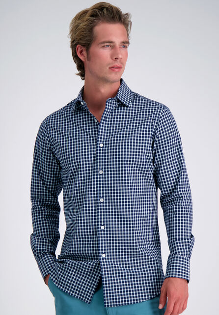 Cotton Dress Shirt - Navy Check, Navy