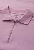 Premium Comfort Quarter Zip Jacquard Polo, Pink view# 4