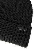 Heathered Micro Cable Crown Beanie, Black view# 5