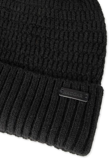 Heathered Micro Cable Crown Beanie, Black view# 5