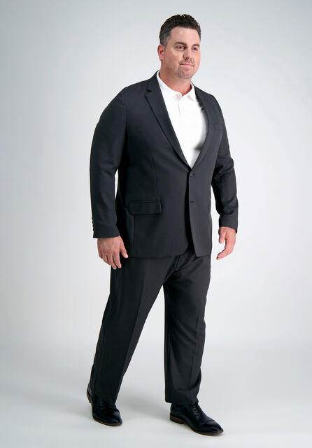 Big &amp; Tall Active Series&trade; Herringbone Suit Jacket, Black / Charcoal