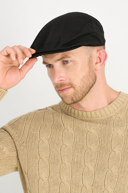 Side Seamed Flat Cap, Black view# 2