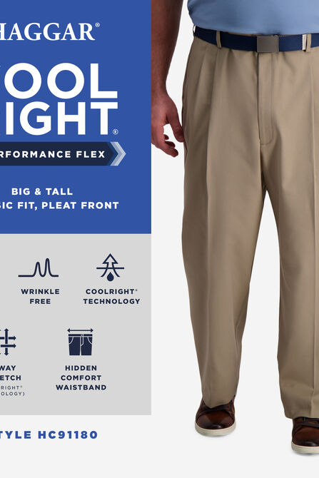 Big &amp; Tall Cool Right&reg; Performance Flex Pant, Midnight view# 5