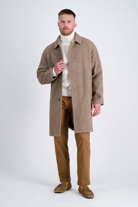 J.M. Haggar Herringbone Overcoat, Mocha view# 3