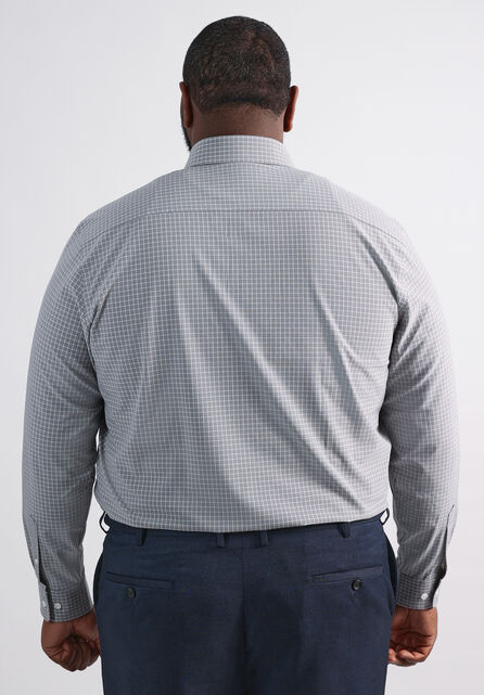 Big Smart Wash&reg; Dress Shirt - Medium Grey Grid, Medium Grey