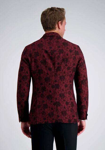 J.M. Haggar Floral Jacquard Sport Coat, Heather Burgundy