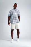 Big &amp; Tall Short Sleeve Button-Down Linen Shirt, Dark Grey view# 3