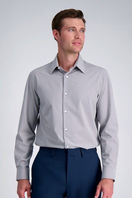 Smart Wash&reg; Dress Shirt - Grey Check, Grey view# 1