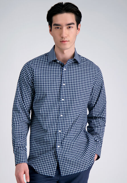 Cotton Dress Shirt -  Navy Check, Navy