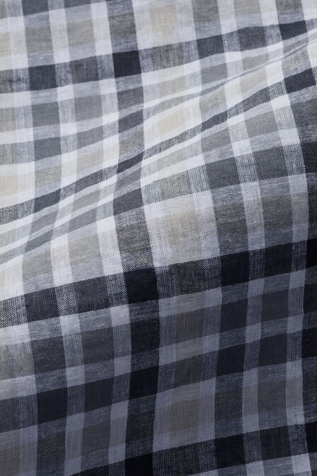Big &amp; Tall Short Sleeve Button-Down Linen Shirt, Dark Grey view# 5