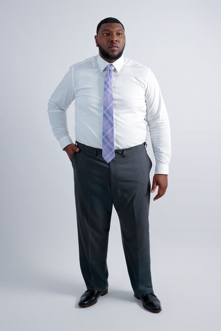 Big &amp; Tall Premium Comfort Tonal Plaid Dress Pant, Black / Charcoal view# 1