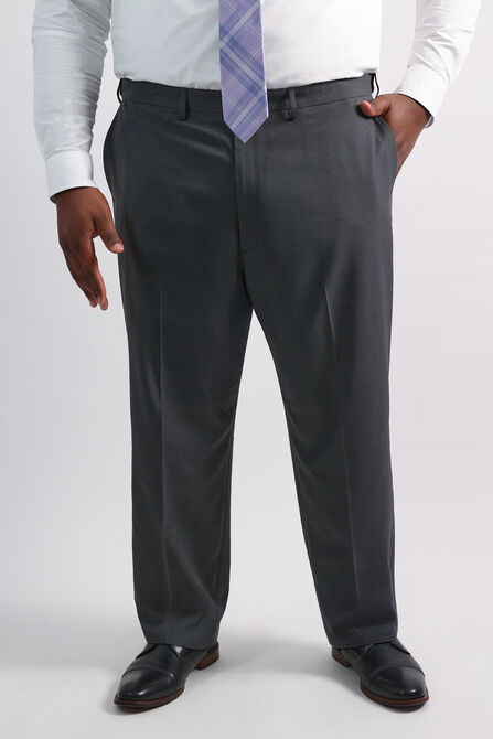Big &amp; Tall Premium Comfort Tonal Plaid Dress Pant, Black / Charcoal view# 2