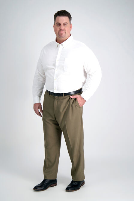 Big &amp; Tall E-CLO&trade; Stria Dress Pant, Khaki view# 1