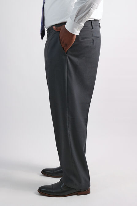 Big &amp; Tall Premium Comfort Tonal Plaid Dress Pant, Black / Charcoal view# 3
