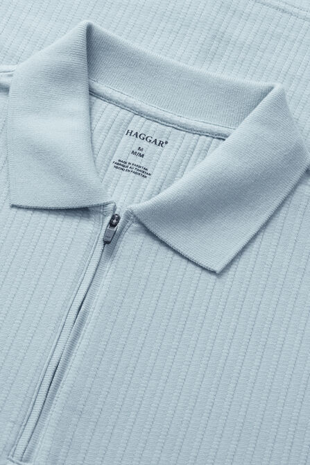 Premium Comfort Quarter Zip Jacquard Polo, SEAFOAM view# 4
