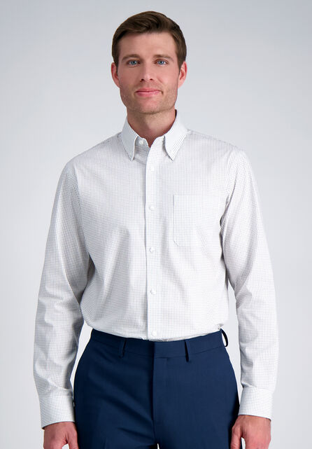 Premium Comfort Dress Shirt - White Check, White