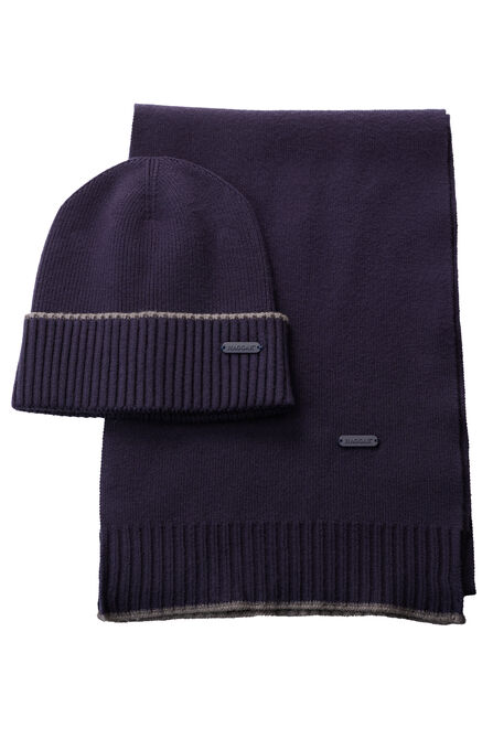 Wicking Beanie and Knit Scarf Set, BLUE view# 1