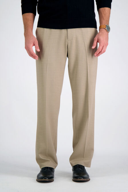 Premium Comfort Dress Pant - Checker Plaid, Khaki view# 2