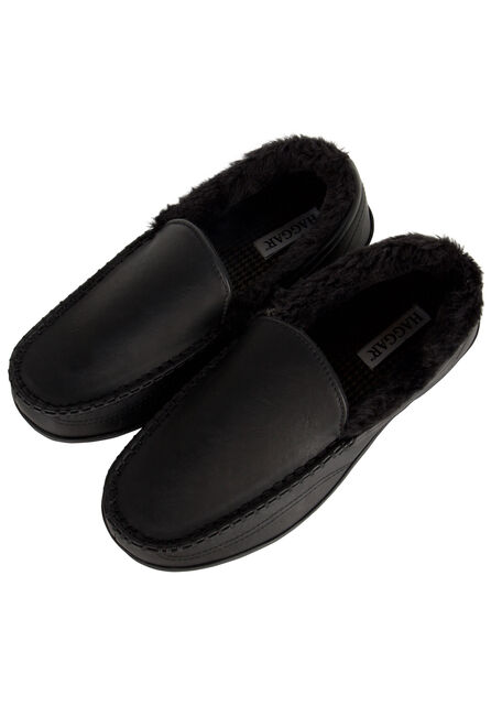 Smooth Venitian Slippers, Black