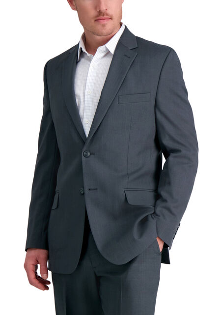 Travel Performance Stria Suit Jacket, Dark Heather Grey