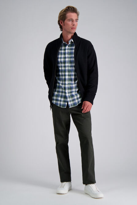 Long Sleeve Zip Sweater, Black view# 3