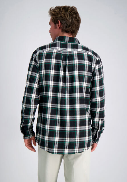 Long Sleeve Flannel Shirt, Black