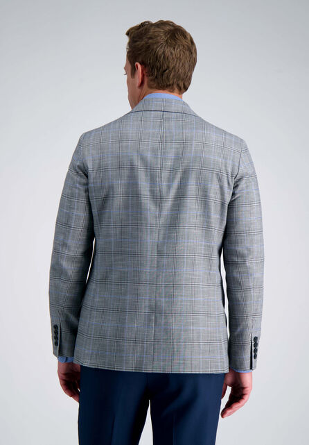 J.M. Haggar Large Plaid Windowpane Sport Coat, GREY SLATE