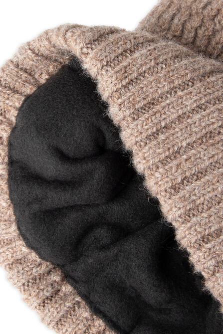 Heathered Micro Cable Crown Beanie, Khaki view# 6