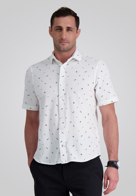 Short Sleeve Pique Shirt, White