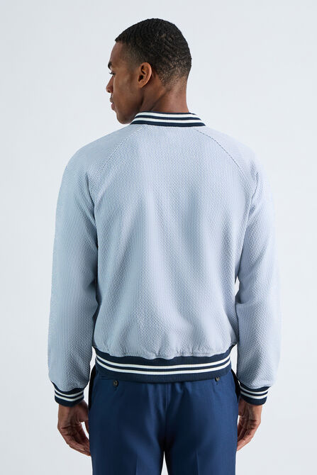 Seersucker Bomber Jacket, Light Blue view# 2