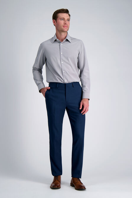 Smart Wash&reg; Dress Shirt - Grey Check, Grey view# 3