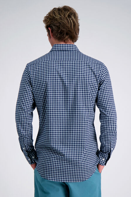 Cotton Dress Shirt - Navy Check, Navy view# 2