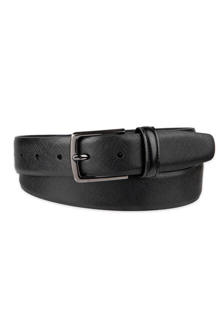 32mm Saffiano Dress Belt, Black