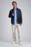 Long Sleeve Zip Sweater, Dark Heather Grey view# 3