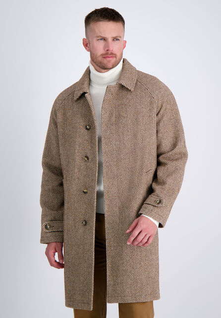 J.M. Haggar Herringbone Overcoat, Mocha