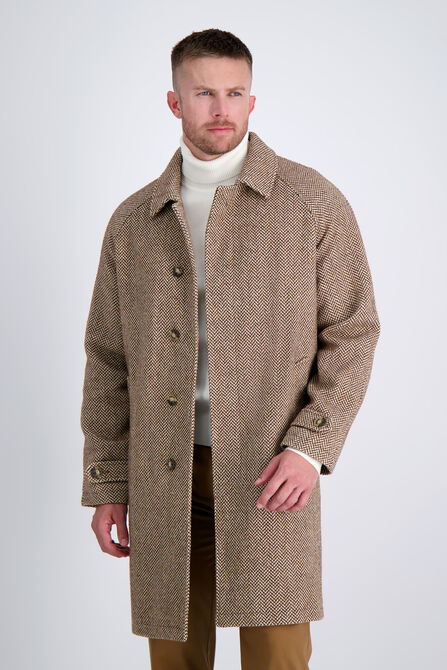 J.M. Haggar Herringbone Overcoat, Mocha view# 1