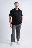 Big &amp; Tall Premium Comfort Quarter Zip Jacquard Polo, Light Pastel Grey view# 3